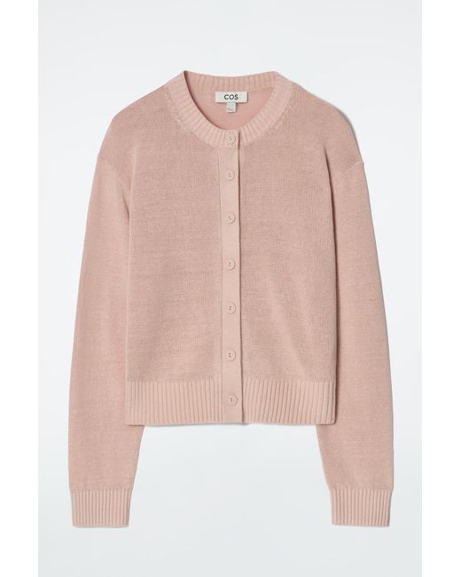 COS Pink Knitted Linen Cardigan