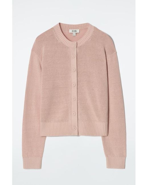 COS Pink Knitted Linen Cardigan