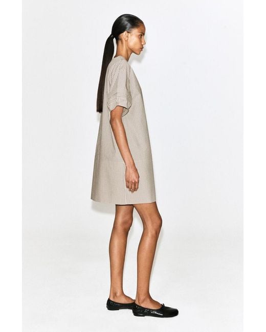 COS Natural Pintucked Cotton Mini Dress