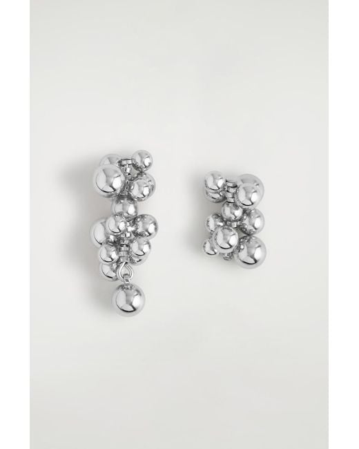 COS Multicolor Mismatched Clustered Earrings