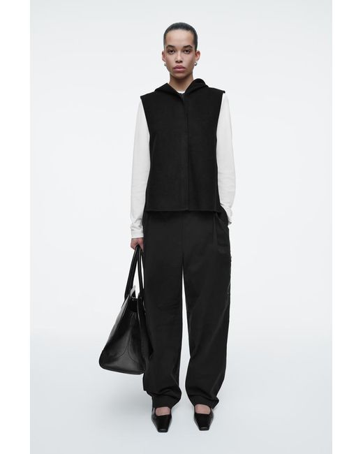 COS Black Double-Faced Hybrid Hooded Gilet