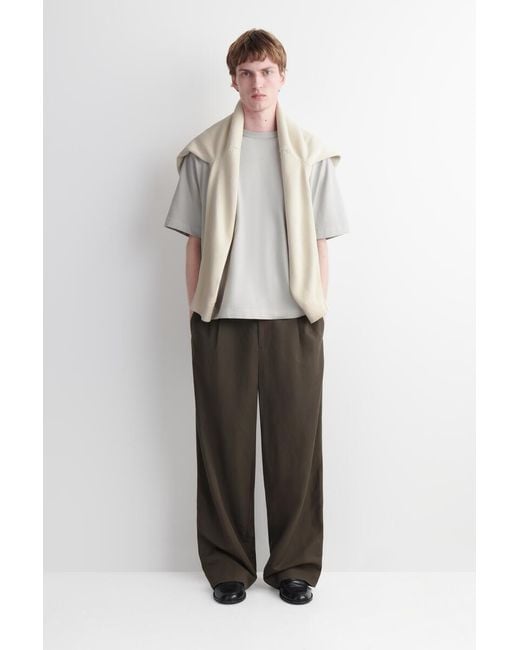 COS White Relaxed Heavyweight Washed-Cotton T-Shirt for men