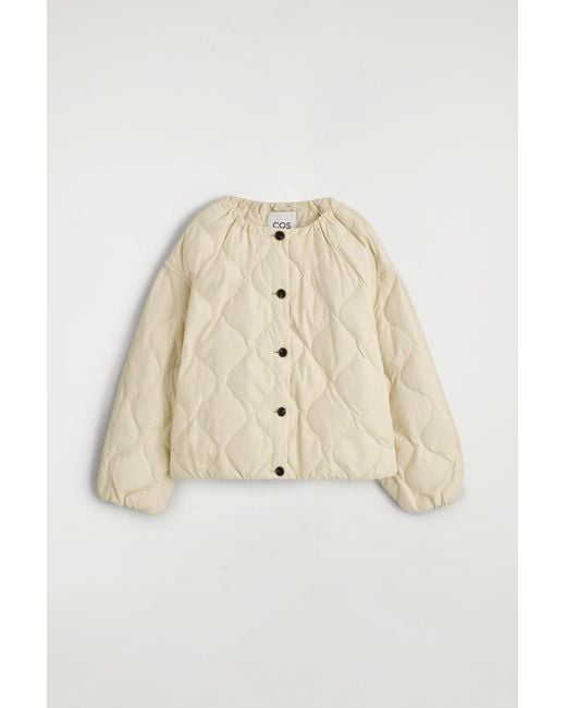 COS Natural Gathered Quilted Down Jacket