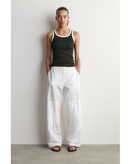 COS Black Ribbed Cotton Tank Top