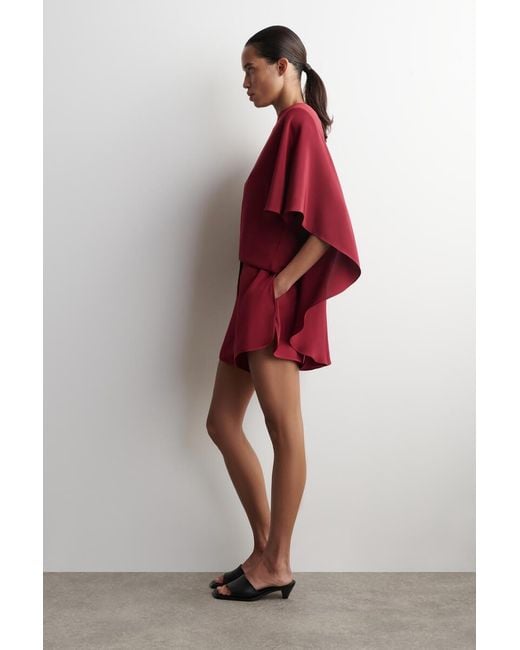 COS Red Silk Boxer Shorts