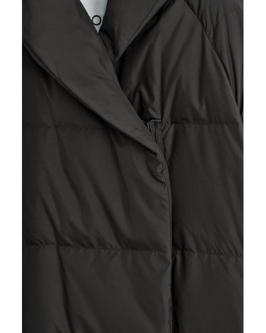 COS Black Shawl-Collar Quilted Down Long Coat