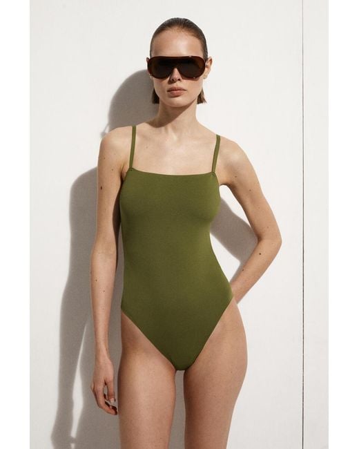 COS Green Bonded Swimsuit