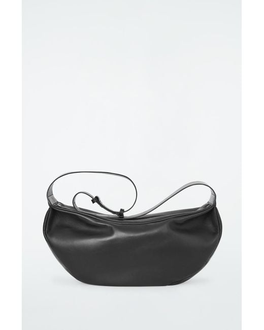 COS Black Swing Oversized Crossbody - Leather