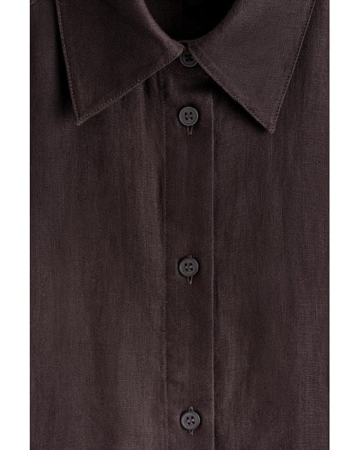 COS Black Short-Sleeved Linen Shirt Dress