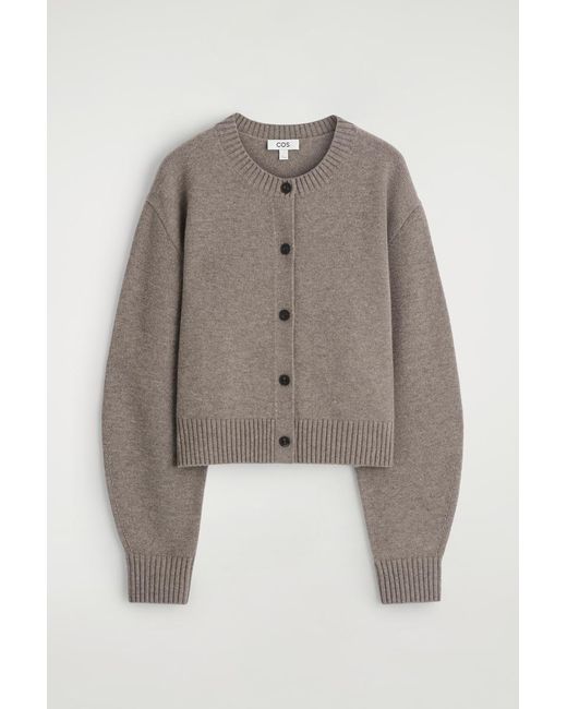 COS Brown Merino Wool Cardigan