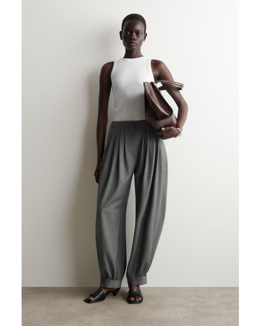 COS White Ribbed Cotton Tank Top