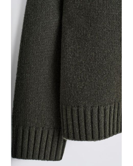 COS Black Chunky Cashmere Funnel-Neck Sweater for men