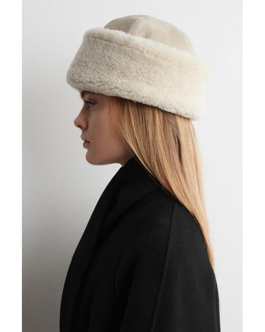COS Natural Shearling Hat