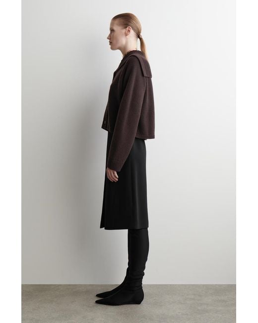 COS Black Sailor-Collar Wool Cardigan