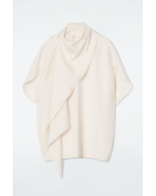 COS White The Silk Scarf Blouse