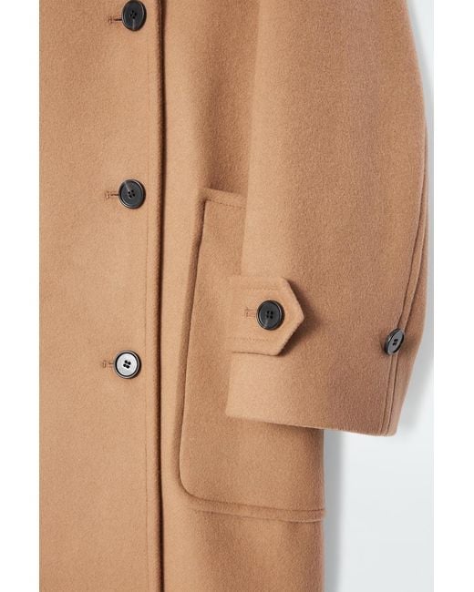 COS Hooded Wool Duffle Coat in Natural | Lyst