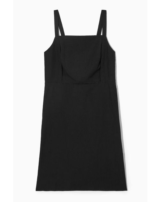 COS Black Open-back Mini Pinafore Dress