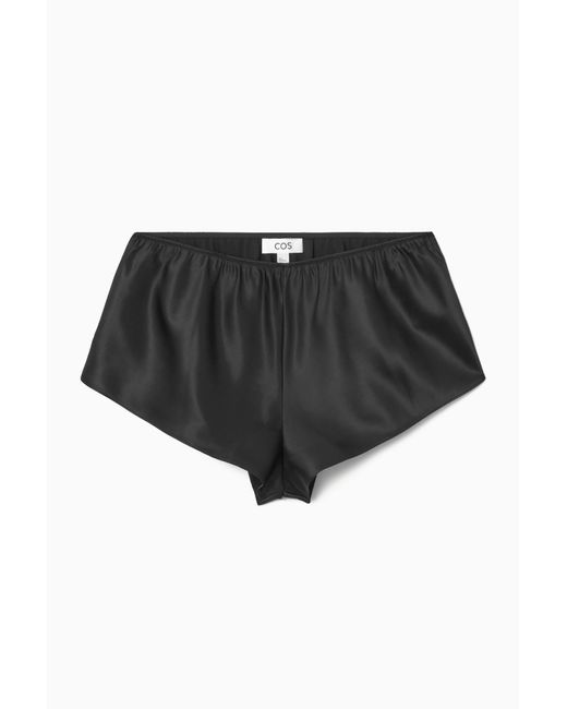 COS Black Silk-satin Shorts