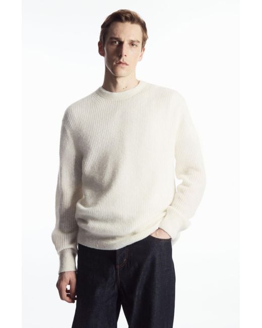 COS White Alpaca-blend Crew-neck Sweater for men