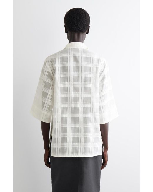 COS White Sheer Checked Resort Shirt