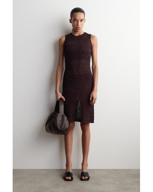 COS Brown Cylinder Clutch Bag