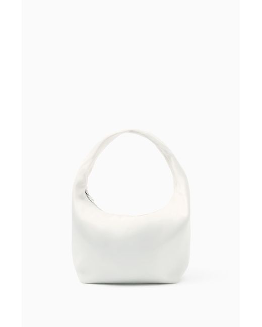COS White Mini Sling High-shine Shoulder Bag
