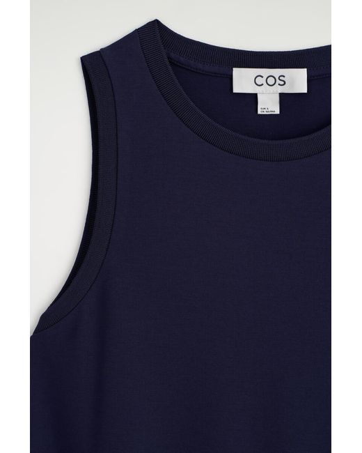 COS Blue Panelled Sleeveless Midi Dress