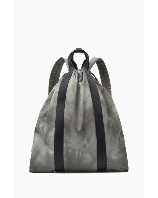 Grey drawstring outlet backpack