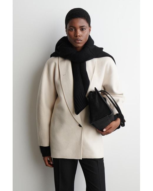 COS Natural Double-Faced Wool Pea Jacket