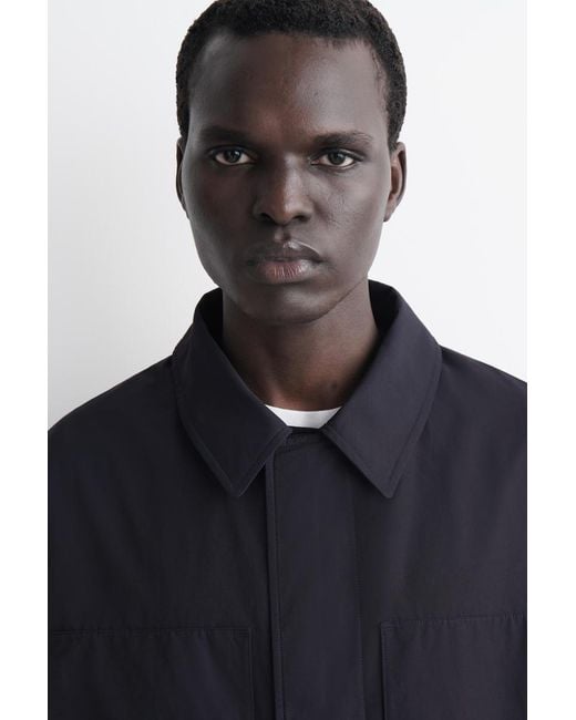 COS Blue Packable-Hood Windbreaker Jacket for men
