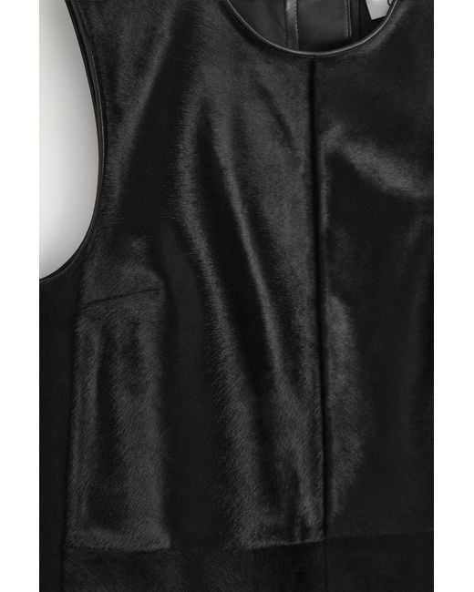 COS Pony Hair-Effect Leather Mini Dress in Black | Lyst UK COS Pony Hair-Effect Leather Mini Dress in Black | Lyst UK
