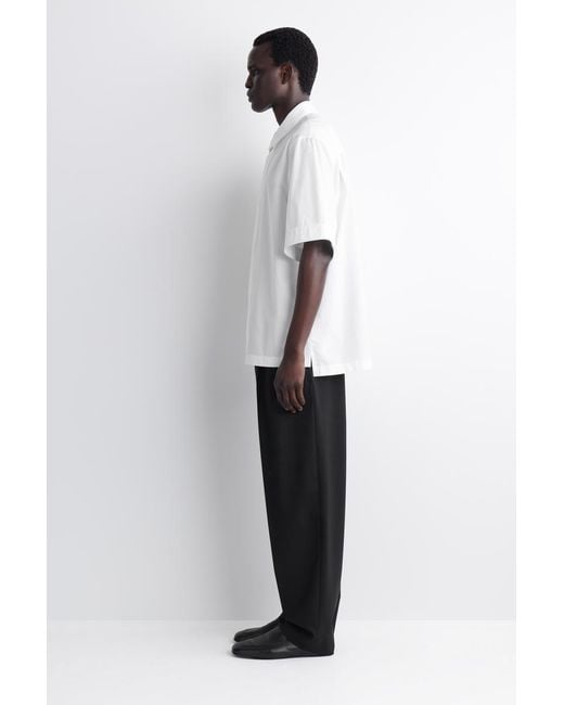 COS White Tailored Short-Sleeved Cotton Shirt for men