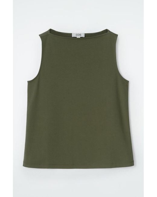 COS Green Boat-Neck Tank Top