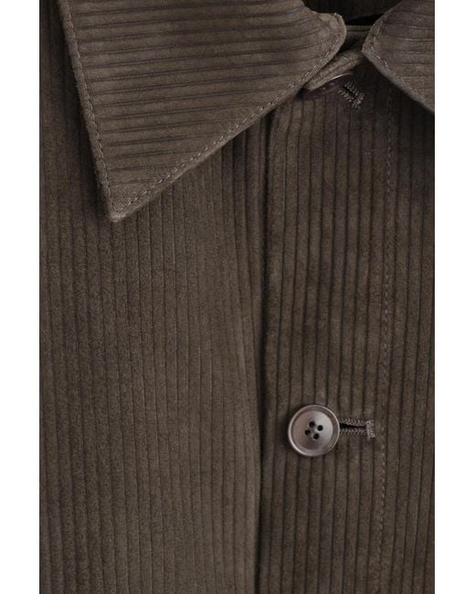 COS Brown Corded Suede Overshirt for men