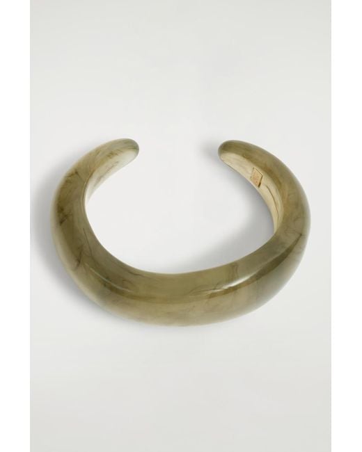 COS Gray Chunky Curved Bangle