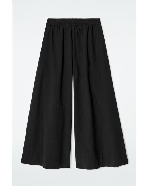 COS Black Seersucker Culottes