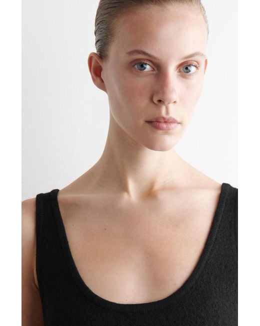 COS Black Boiled-Wool A-Line Mini Dress