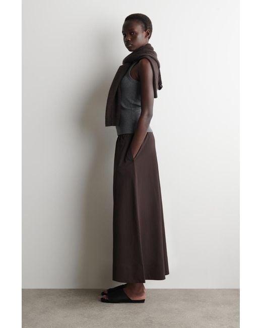 COS Brown Seersucker Culottes