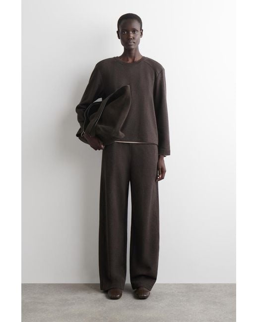 COS Black Cotton Long-Sleeved Top