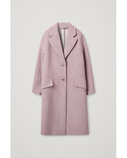 COS Einreihiger Mantel Aus Wollmix in Pink | Lyst DE
