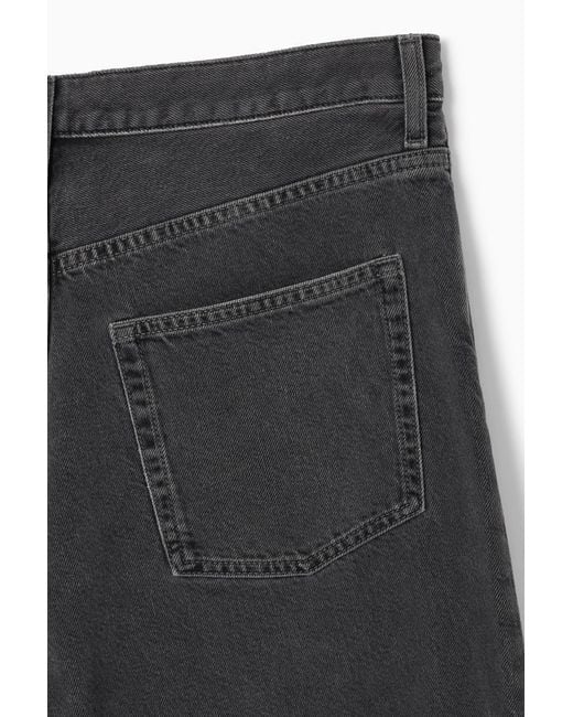 COS Gray Wide-leg Drawstring Denim Trousers