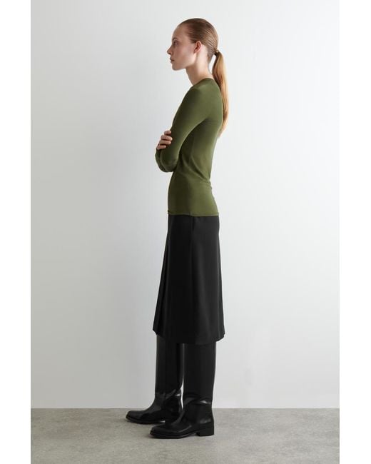 COS Green Slim Lightweight Long-sleeved Top