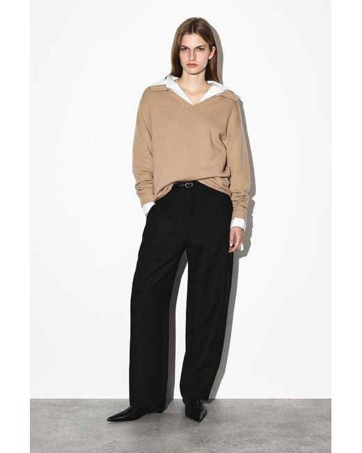 COS Natural Merino Wool Polo Sweater