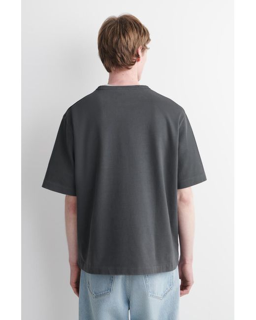COS Gray Relaxed Heavyweight Washed-Cotton T-Shirt for men
