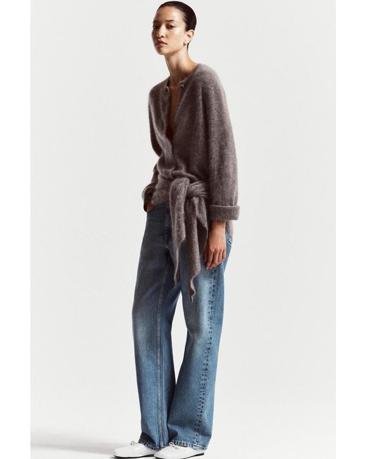 COS Natural Brushed-Cashmere Crew-Neck Cardigan