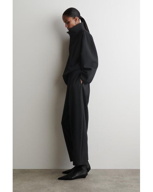 COS Black Barrel-Leg Pants