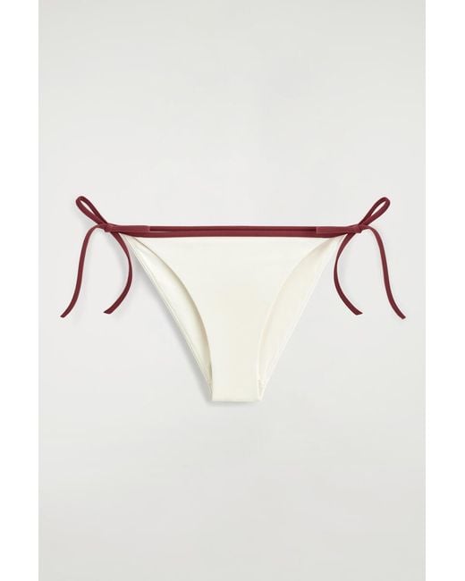COS Natural Contrast-Trimmed Tie-Side Bikini Briefs