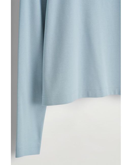 COS Blue Clean Cut Regular Long-Sleeved T-Shirt
