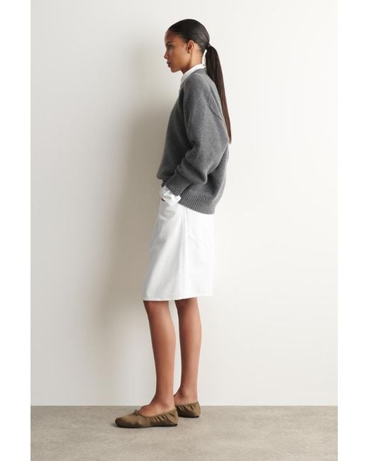 COS Gray Rounded Cashmere Crew-Neck Jumper