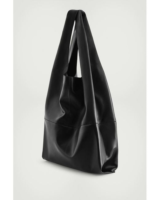 COS Black Slouchy Tote Bag - Leather for men